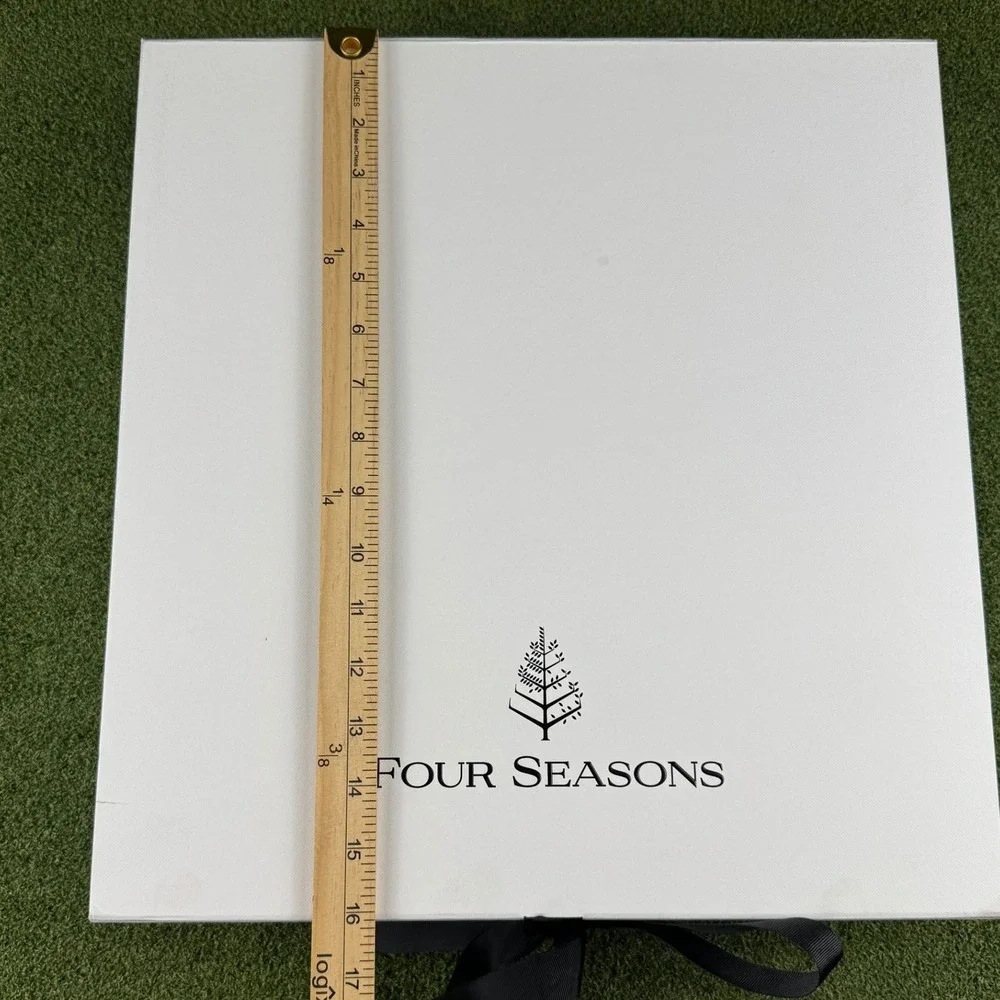 Four Seasons Hotels‎ Luxury White Large Square Gift Box with Black Ribbon Tie